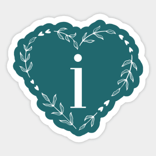 Letter I Wreath Monogram Sticker